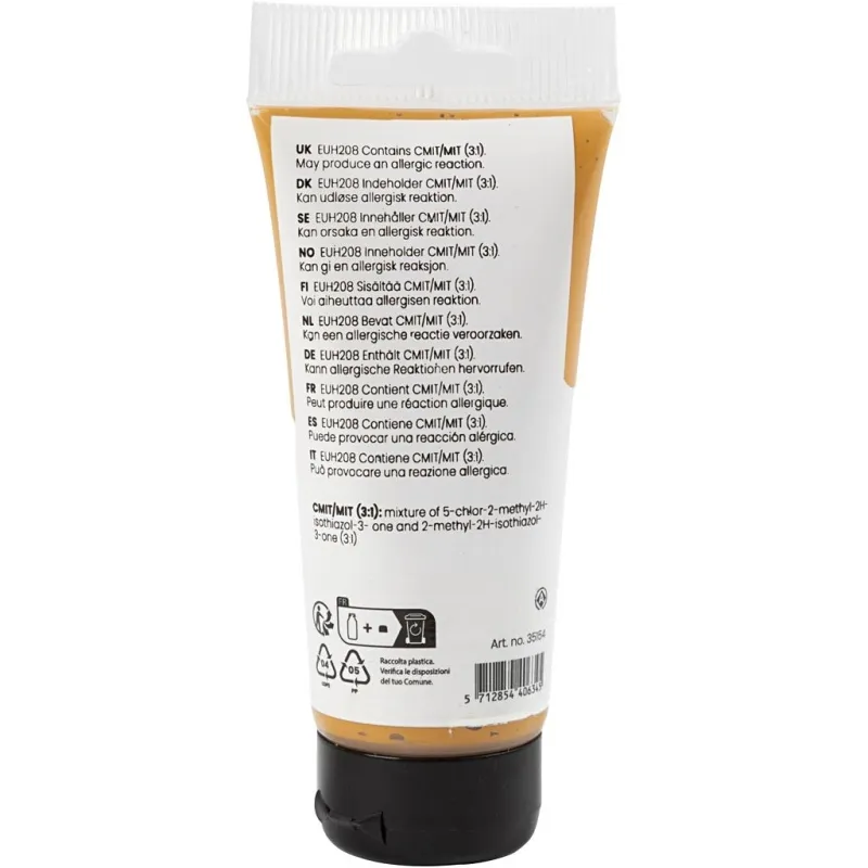 Acrylfarben, Mattglänzend, Deckend, Ocker, 75 ml/ 1 Fl.