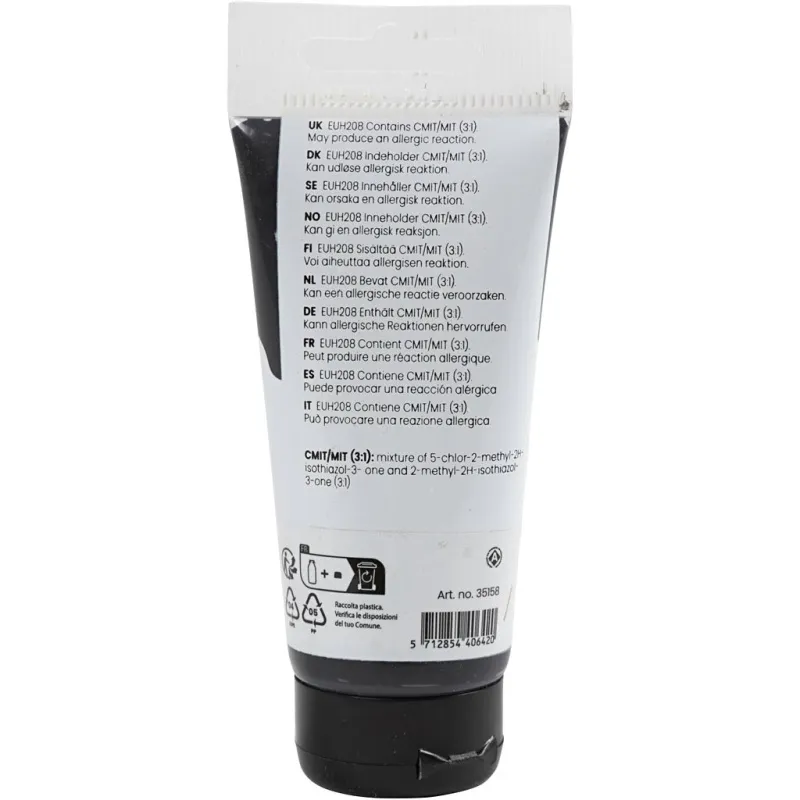 Acrylfarben, Mattglänzend, Deckend, Schwarz, 75 ml/ 1 Fl.