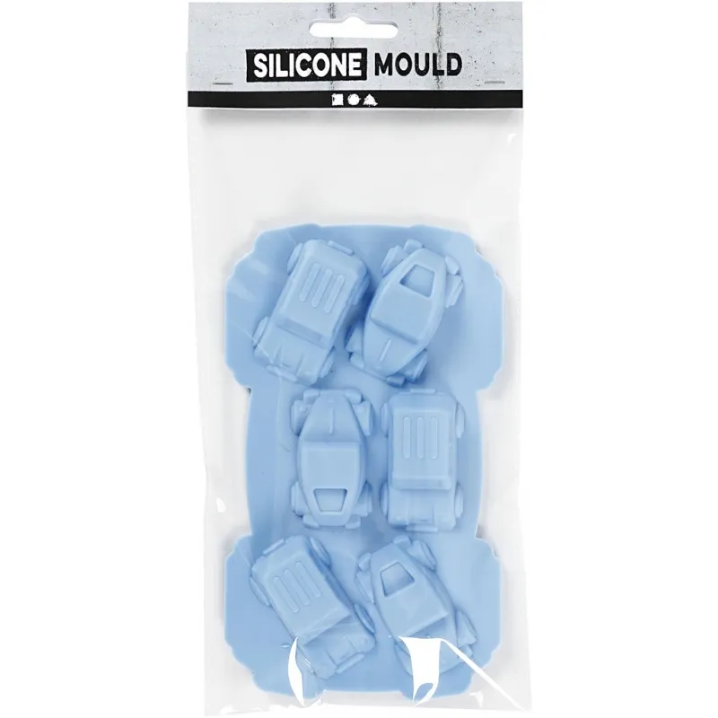 Silikonform, Autos, H 2,5 cm, L 3 cm, B 4,5 cm, 12,5 ml, 1 Stk