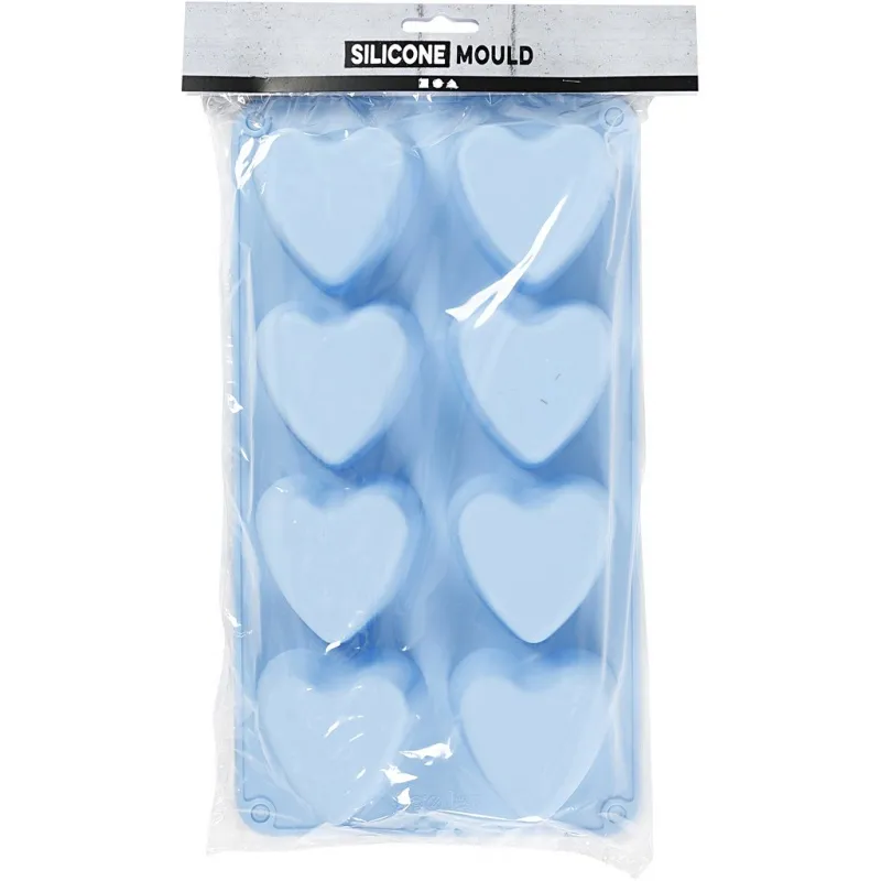 Silikonform, Herzen, H 3,5 cm, L 7 cm, B 6 cm, 100 ml, 1 Stk