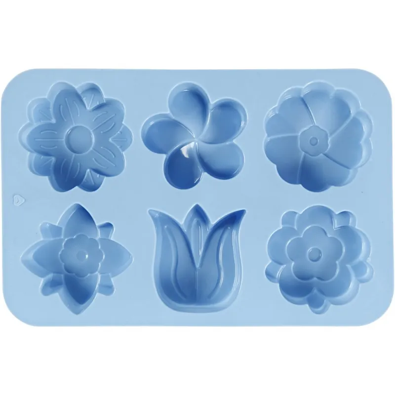 Silikonform, Blumen, H 2,6 cm, L 6 cm, B 7,5 cm, 75 ml, 1 Stk