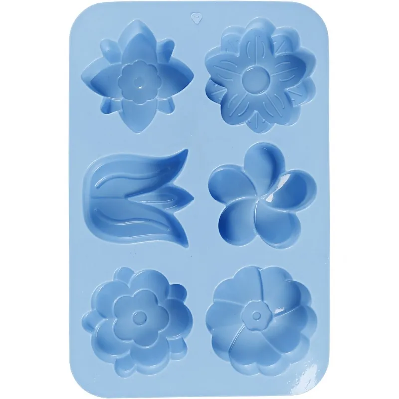 Silikonform, Blumen, H 2,6 cm, L 6 cm, B 7,5 cm, 75 ml, 1 Stk
