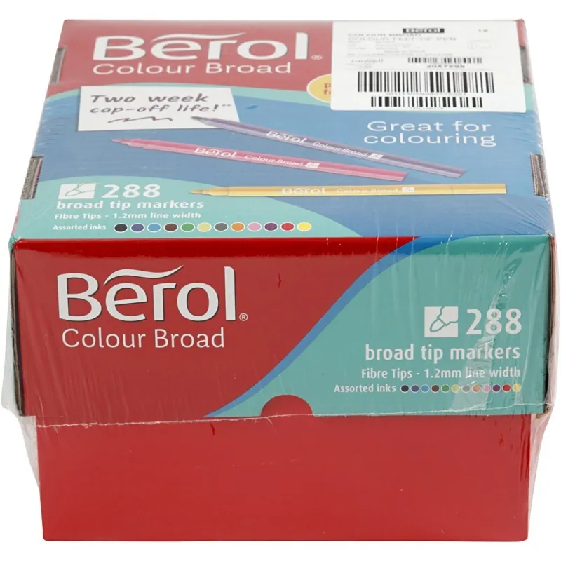 Berol Colour Broad Filzstifte, Strichstärke 1-1,7 mm, Sortierte Farben, 288 Stk/ 1 Pck
