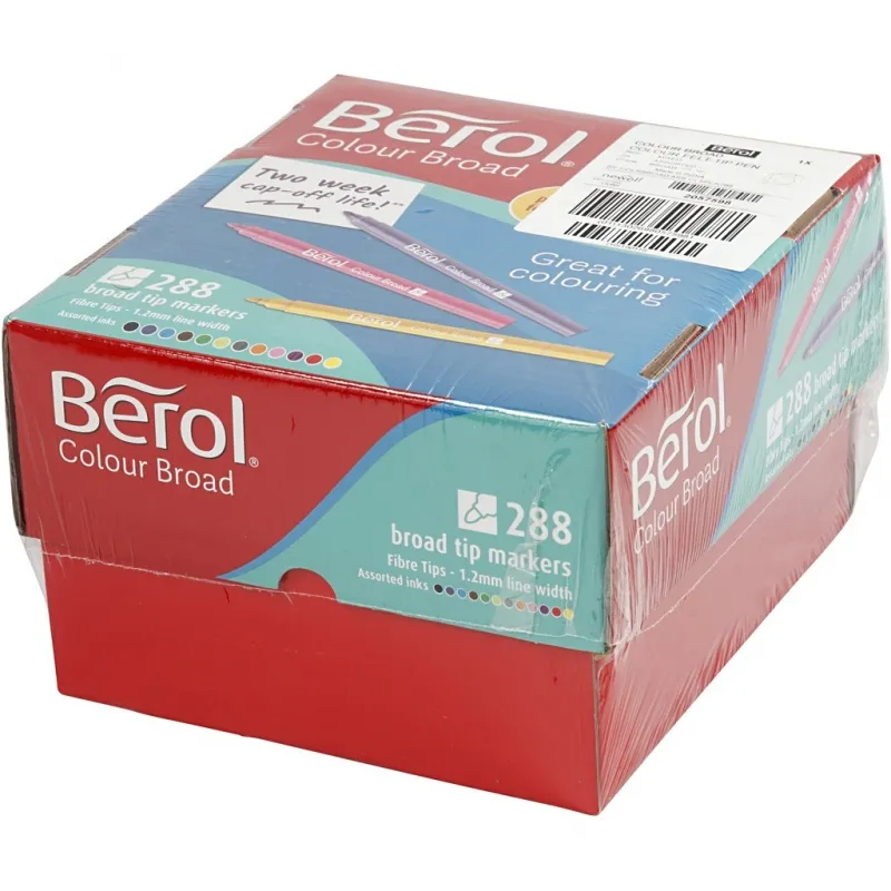 Berol Colour Broad Filzstifte, Strichstärke 1-1,7 mm, Sortierte Farben, 288 Stk/ 1 Pck