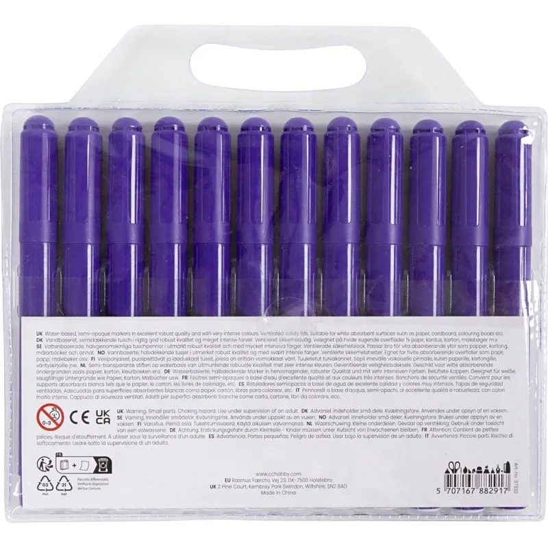 Colortime Marker, Strichstärke 5 mm, Flieder, 12 Stk/ 1 Pck