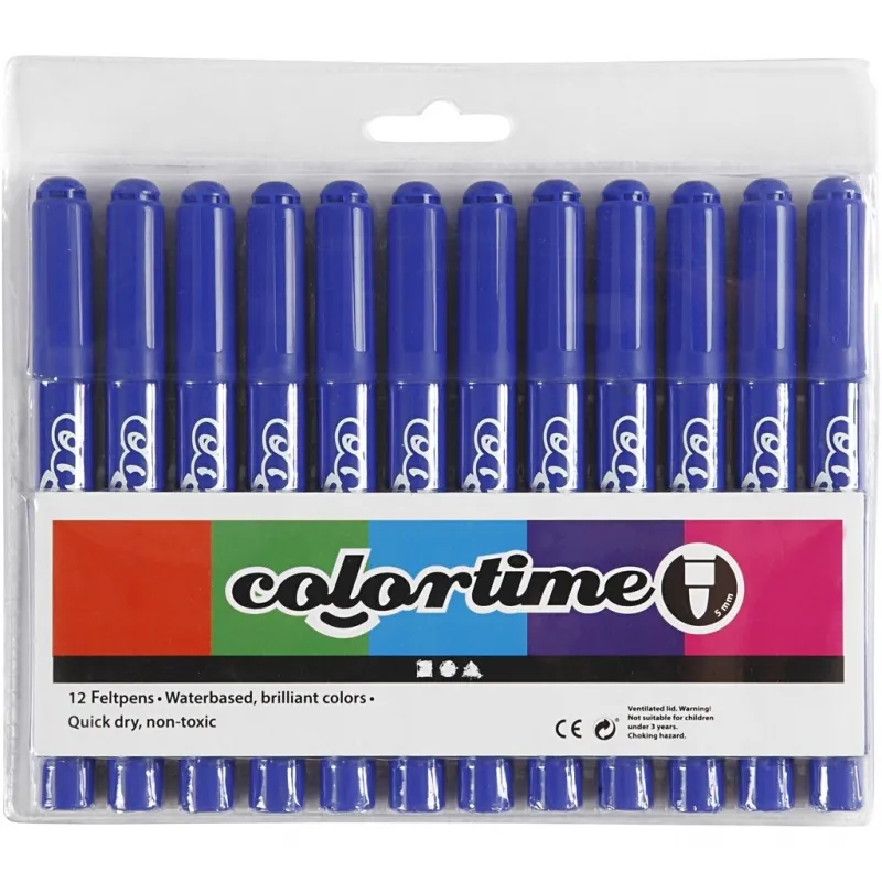 Colortime Marker, Strichstärke 5 mm, Blau, 12 Stk/ 1 Pck