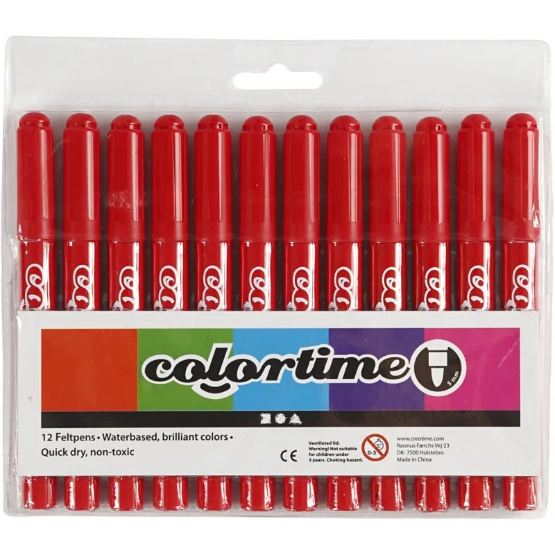 Colortime Marker, Strichstärke 5 mm, Rot, 12 Stk/ 1 Pck