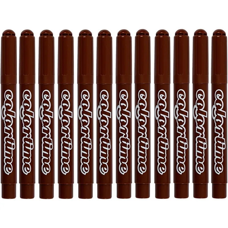 Colortime Marker, Strichstärke 5 mm, Braun, 12 Stk/ 1 Pck