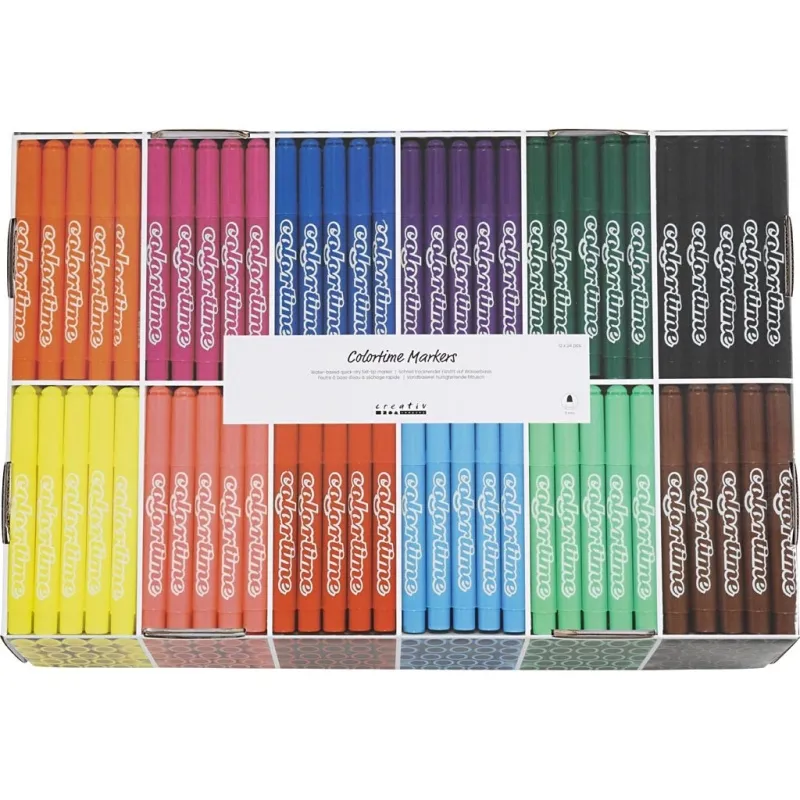 Colortime Marker, Strichstärke 5 mm, Standard-Farben, 12x24 Stck., 288 Stk/ 1 Pck