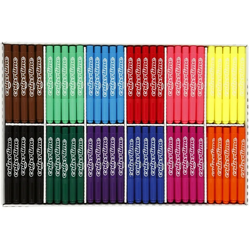 Colortime Marker, Strichstärke 5 mm, Standard-Farben, 12x24 Stck., 288 Stk/ 1 Pck