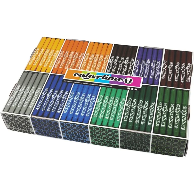Colortime Marker, Strichstärke 5 mm, Zusätzliche Farben, 12x24 Stck., 288 Stk/ 1 Pck