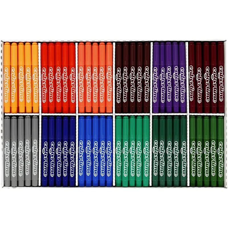 Colortime Marker, Strichstärke 5 mm, Zusätzliche Farben, 12x24 Stck., 288 Stk/ 1 Pck