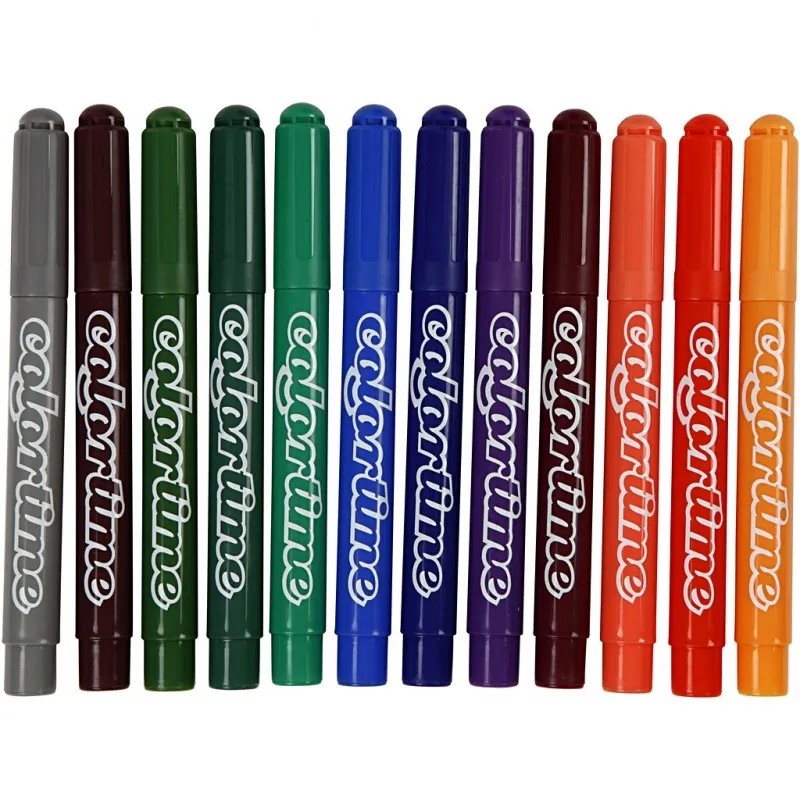 Colortime Marker, Strichstärke 5 mm, Zusätzliche Farben, 12 Stk/ 1 Pck