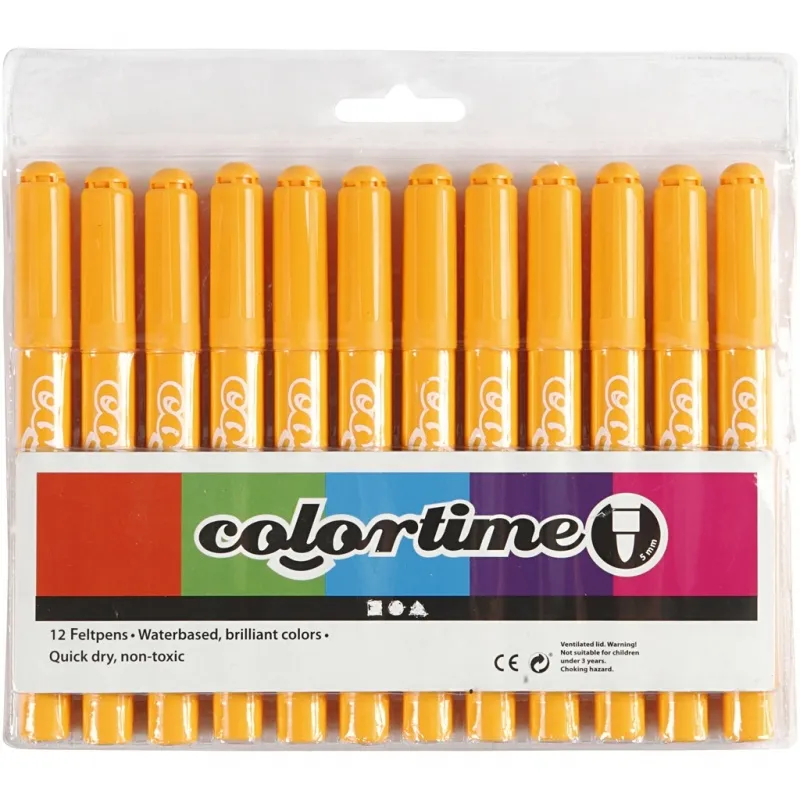 Colortime Marker, Strichstärke 5 mm, Warm gelb, 12 Stk/ 1 Pck
