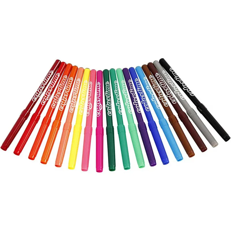Colortime Marker, Strichstärke 2 mm, Sortierte Farben, 18 Stk/ 1 Pck