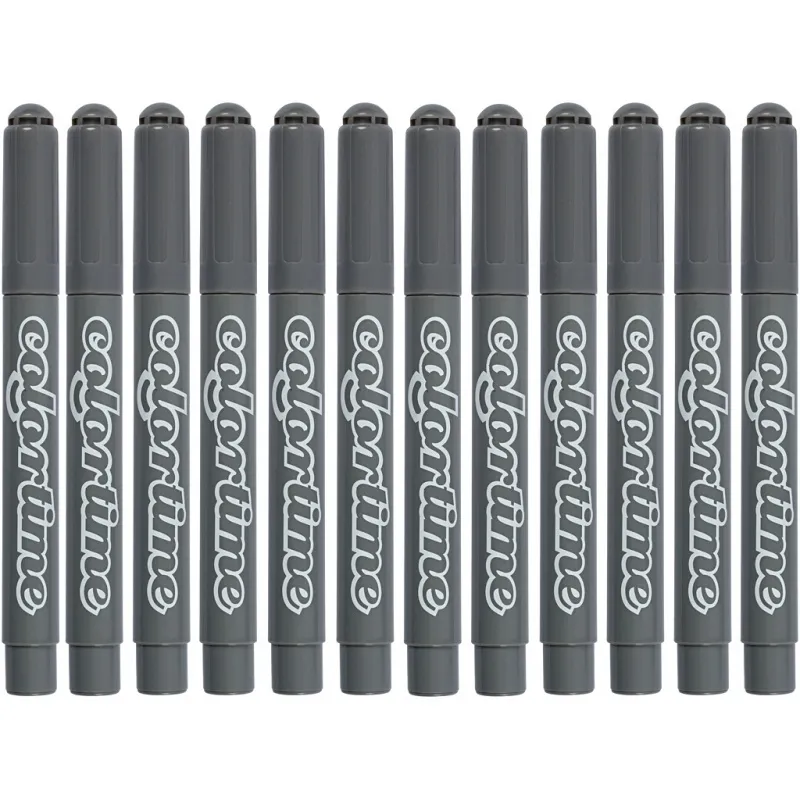 Colortime Marker, Strichstärke 5 mm, Grau, 12 Stk/ 1 Pck