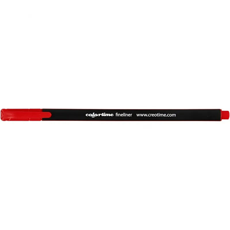 Colortime Fineliner Filzstifte, Strichstärke 0,6-0,7 mm, Rot, 12 Stk/ 1 Pck