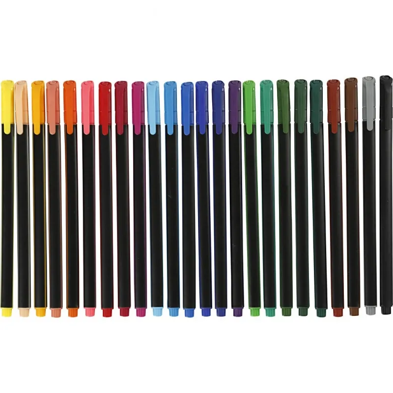 Colortime Fineliner Filzstifte, Strichstärke 0,6-0,7 mm, Sortierte Farben, 24 Stk/ 1 Pck