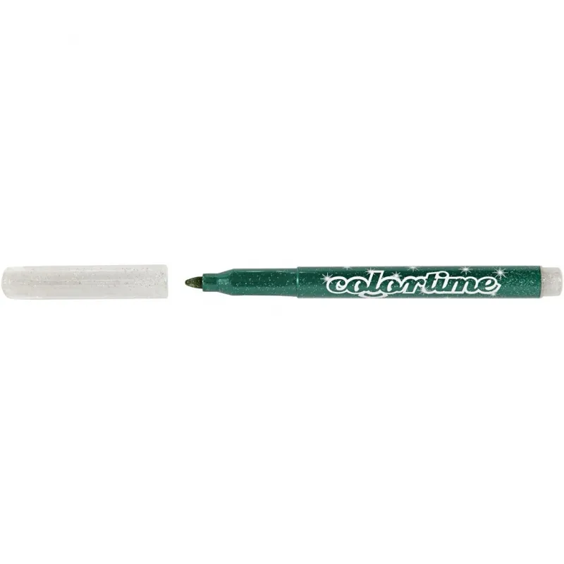 Colortime Glitter Marker, Strichstärke 2 mm, Sortierte Farben, 6 Stk/ 1 Pck