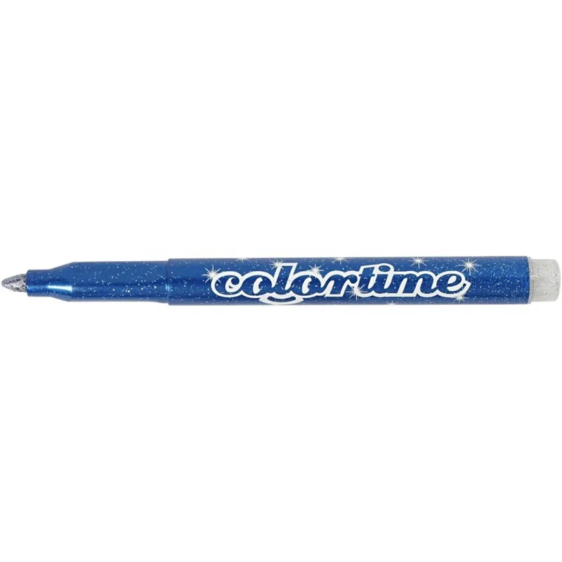 Colortime Glitter Marker, Strichstärke 2 mm, Sortierte Farben, 12 Stk/ 1 Pck