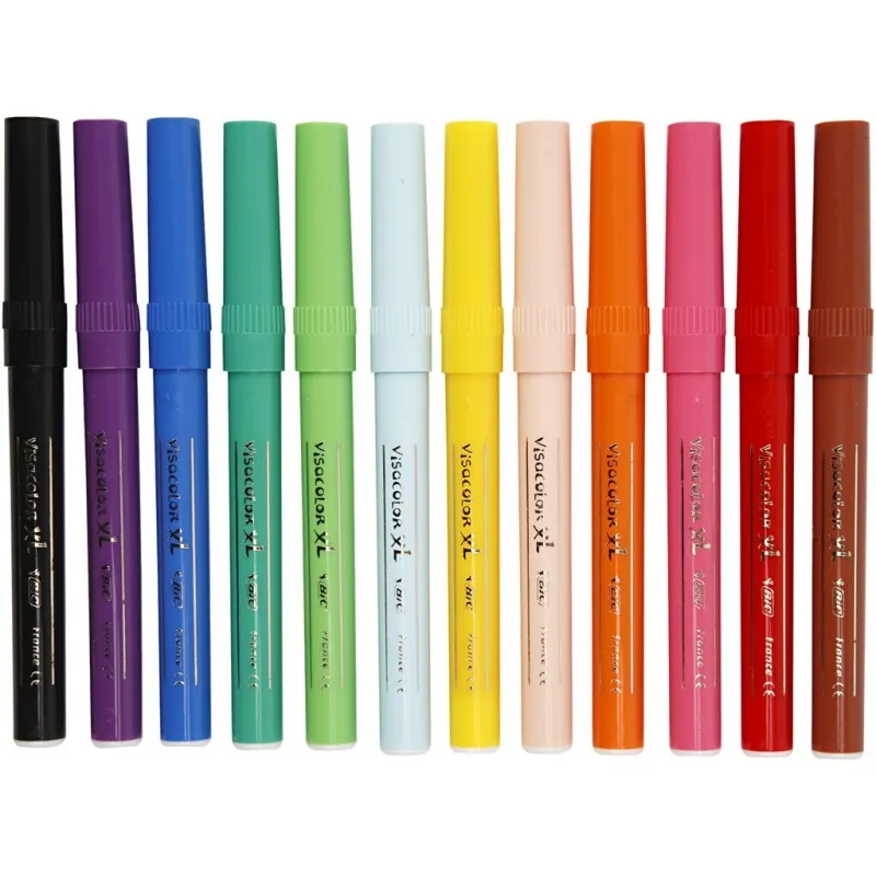 BIC Visa Farb-Marker, Strichstärke 3 mm, Sortierte Farben, 12 Stk/ 1 Pck