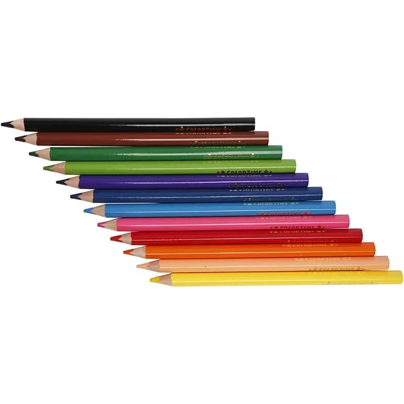 Colortime Buntstifte, L 17,45 cm, Mine 5 mm, JUMBO, Sortierte Farben, 12 Stk/ 1 Pck