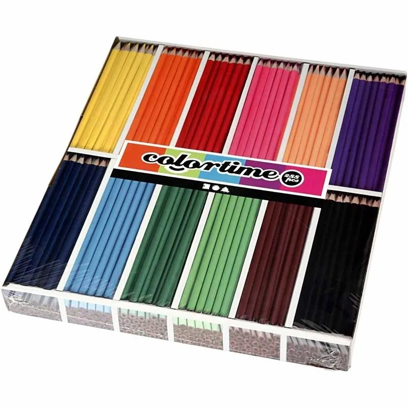 Colortime Buntstifte, L 17,45 cm, Mine 3 mm, Sortierte Farben, 12x24 Stck., 288 Stk/ 1 Pck