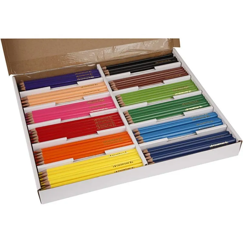 Colortime Buntstifte, L 17,45 cm, Mine 3 mm, Sortierte Farben, 12x24 Stck., 288 Stk/ 1 Pck