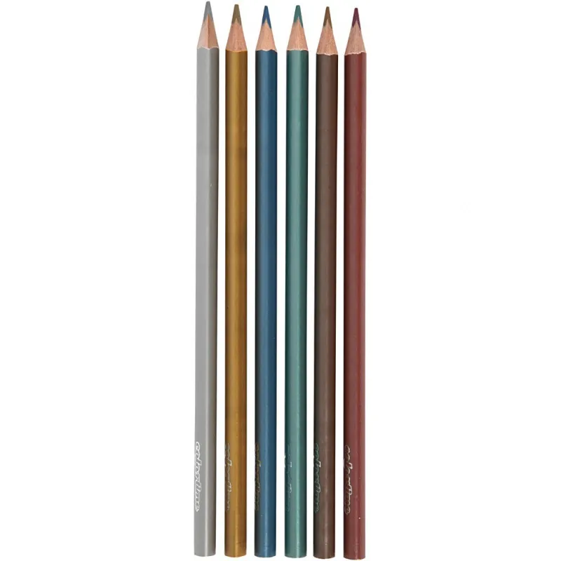 Colortime Buntstifte, L 17,45 cm, Mine 3 mm, Metallic-Farben, 6 Stk/ 1 Pck