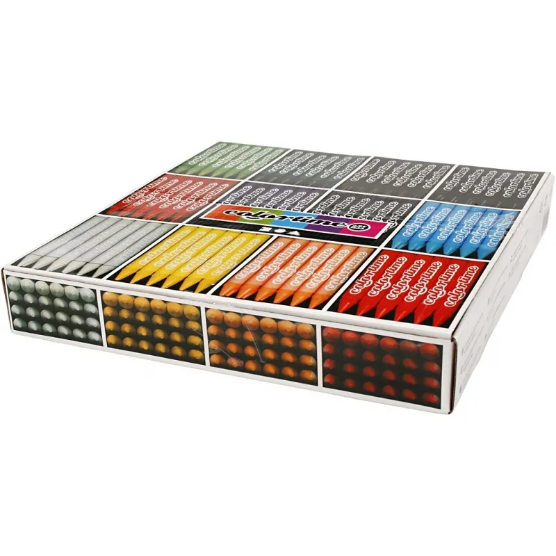 Colortime Farbkreide, L 10 cm, Dicke 11 mm, Sortierte Farben, 12x24 Stk/ 1 Pck
