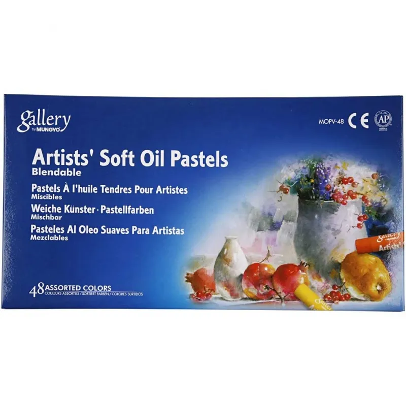Mungyo Ölpastellfarben, L 7 cm, Dicke 11 mm, Sortierte Farben, 48 Stk/ 1 Pck