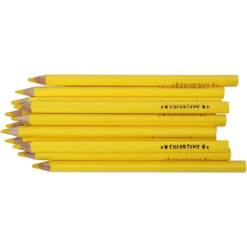 Colortime Buntstifte, L 17,45 cm, Mine 5 mm, JUMBO, Gelb, 12 Stk/ 1 Pck