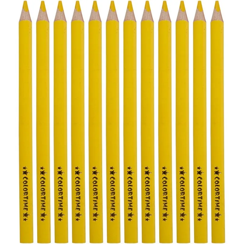 Colortime Buntstifte, L 17,45 cm, Mine 5 mm, JUMBO, Gelb, 12 Stk/ 1 Pck