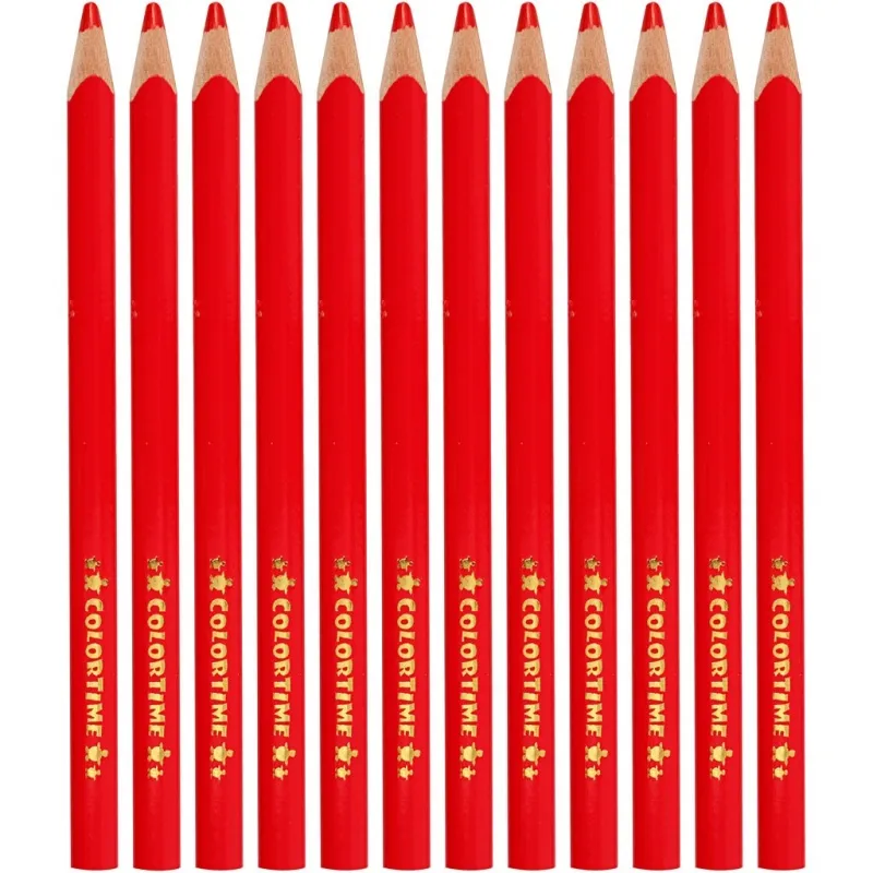 Colortime Buntstifte, L 17,45 cm, Mine 5 mm, JUMBO, Rot, 12 Stk/ 1 Pck