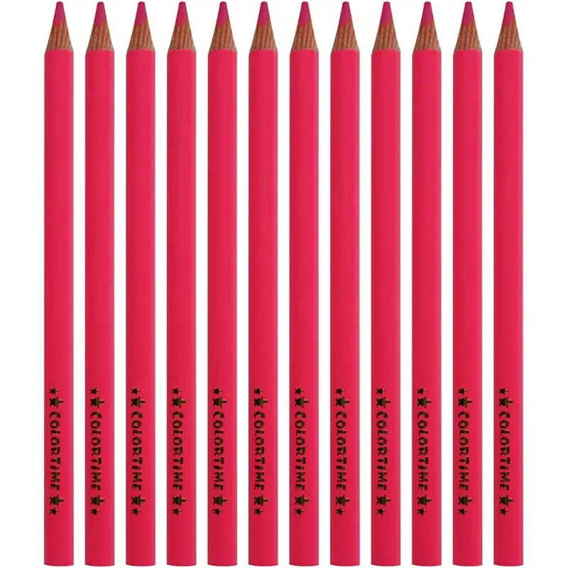 Colortime Buntstifte, L 17,45 cm, Mine 5 mm, JUMBO, Pink, 12 Stk/ 1 Pck