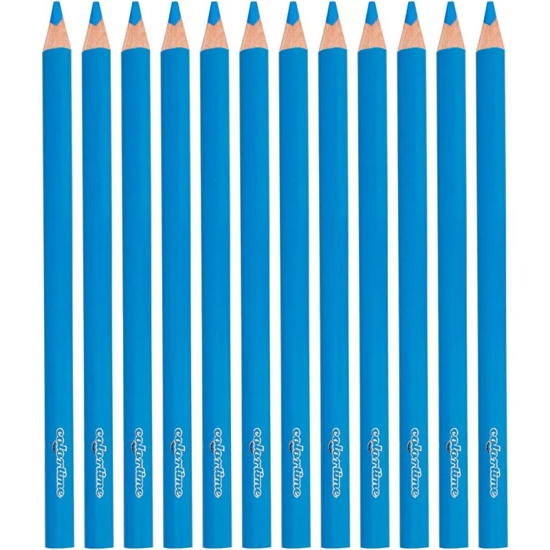 Colortime Buntstifte, L 17,45 cm, Mine 5 mm, JUMBO, Blau, 12 Stk/ 1 Pck