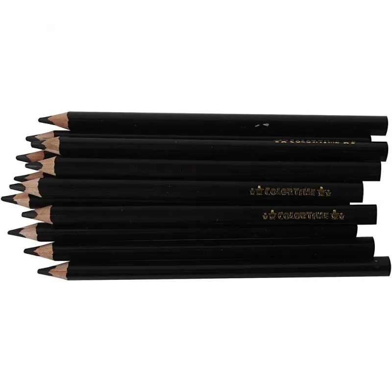 Colortime Buntstifte, L 17,45 cm, Mine 5 mm, JUMBO, Schwarz, 12 Stk/ 1 Pck