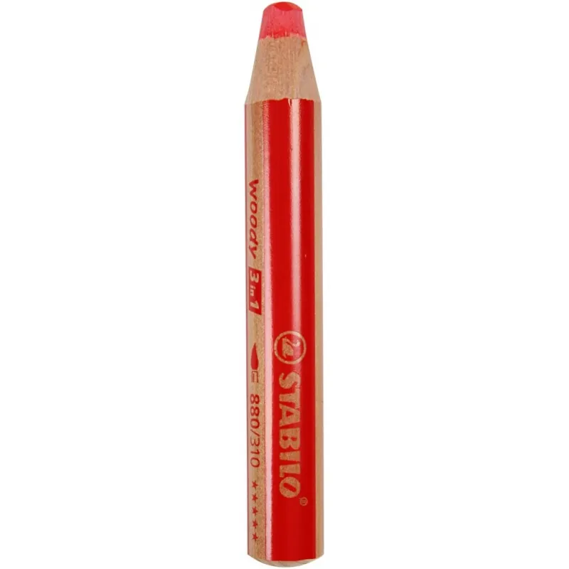 Woody 3-in-1 Buntstifte, L 11 cm, Dicke 16 mm, Mine 10 mm, Sortierte Farben, 10 Stk/ 1 Pck