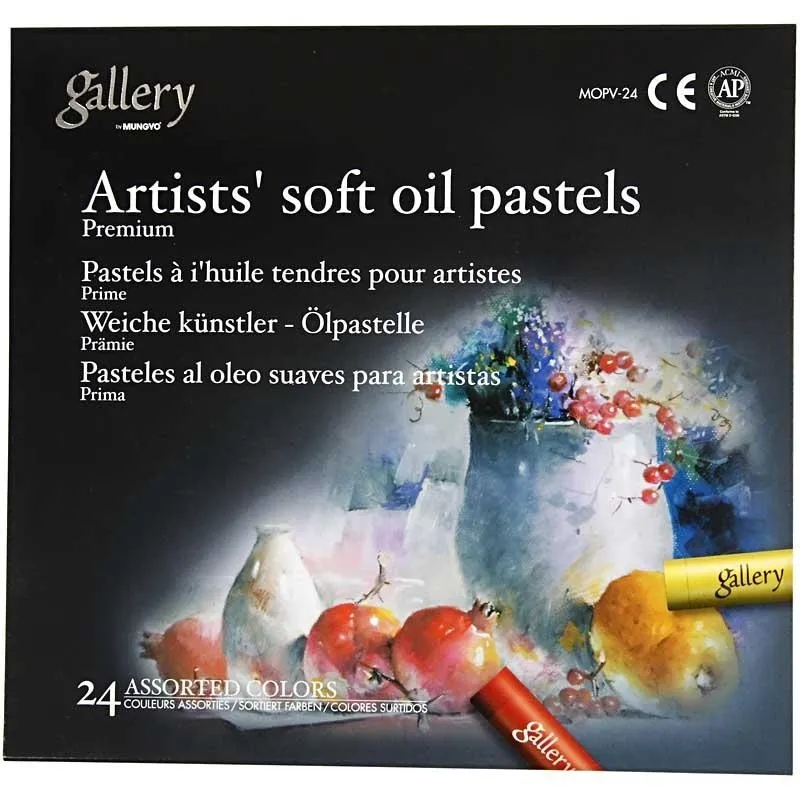 Gallery Ölpastellkreide Premium, L 7 cm, Dicke 10 mm, Sortierte Farben, 24 Stk/ 1 Pck