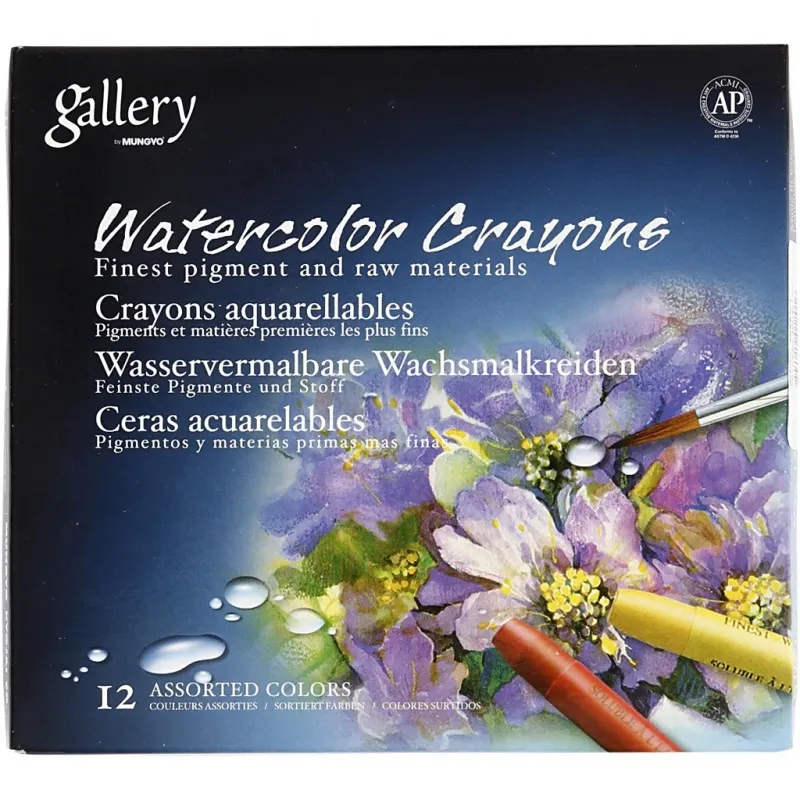 Gallery Aquarell-Kreide, L 9,3 cm, Sortierte Farben, 12 Stk/ 1 Pck