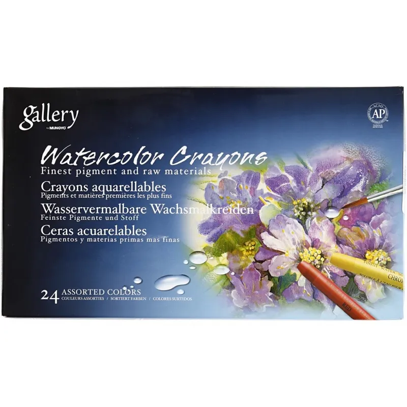 Gallery Aquarell-Kreide, L 9,3 cm, Sortierte Farben, 24 Stk/ 1 Pck