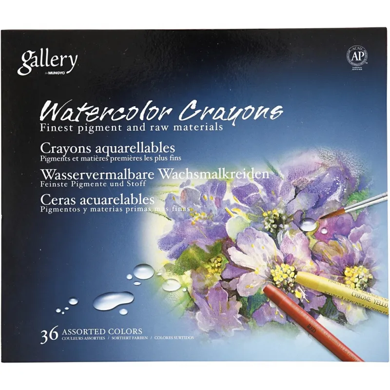 Gallery Aquarell-Kreide, L 9,3 cm, Sortierte Farben, 36 Stk/ 1 Pck