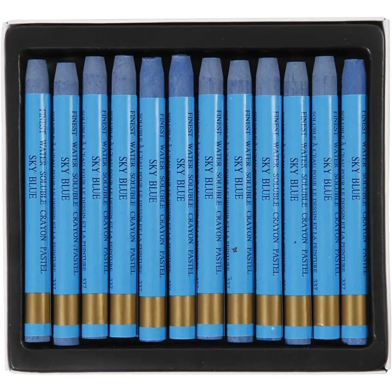 Gallery Aquarell-Kreide, L 9,3 cm, Dicke 8 mm, Himmelblau (337), 12 Stk/ 1 Pck