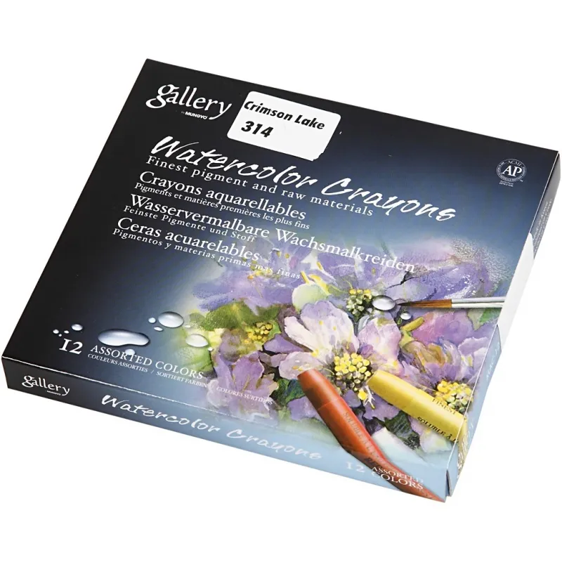 Gallery Aquarell-Kreide, L 9,3 cm, Dicke 8 mm, Dunkelpink (314), 12 Stk/ 1 Pck