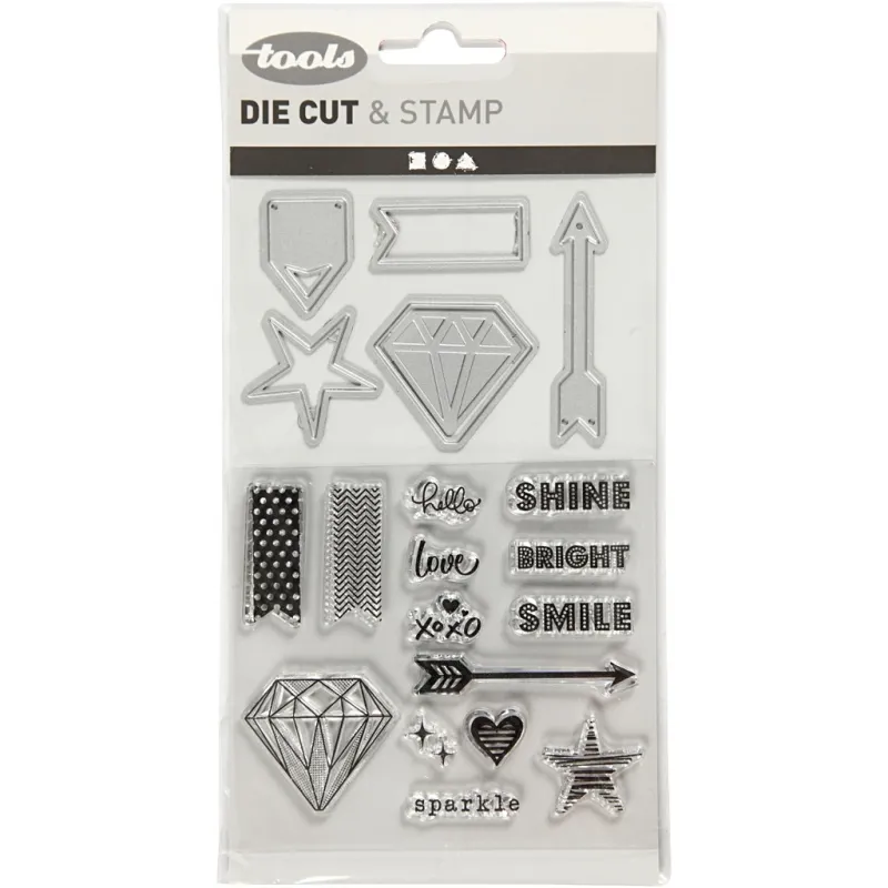 Stempel, Präge- und Stanzformen, Worte und Symbole, Größe 1,5-6 cm, 1 Pck