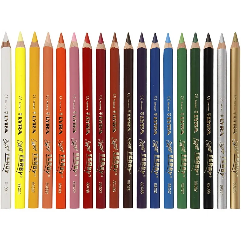 Super Ferby 1 Buntstifte, L 18 cm, Mine 6,25 mm, Sortierte Farben, 18 Stk/ 1 Pck