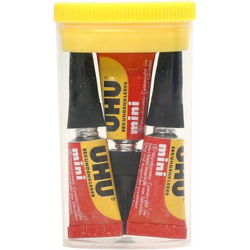 UHU Sekundenkleber, 3x1 g/ 1 Pck