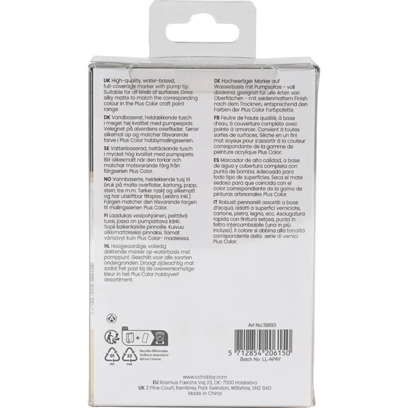 Plus Color Marker, L 14,5 cm, Strichstärke 1-2 mm, Sortierte Farben, 5,5 ml, 18 Stk/ 1 Pck