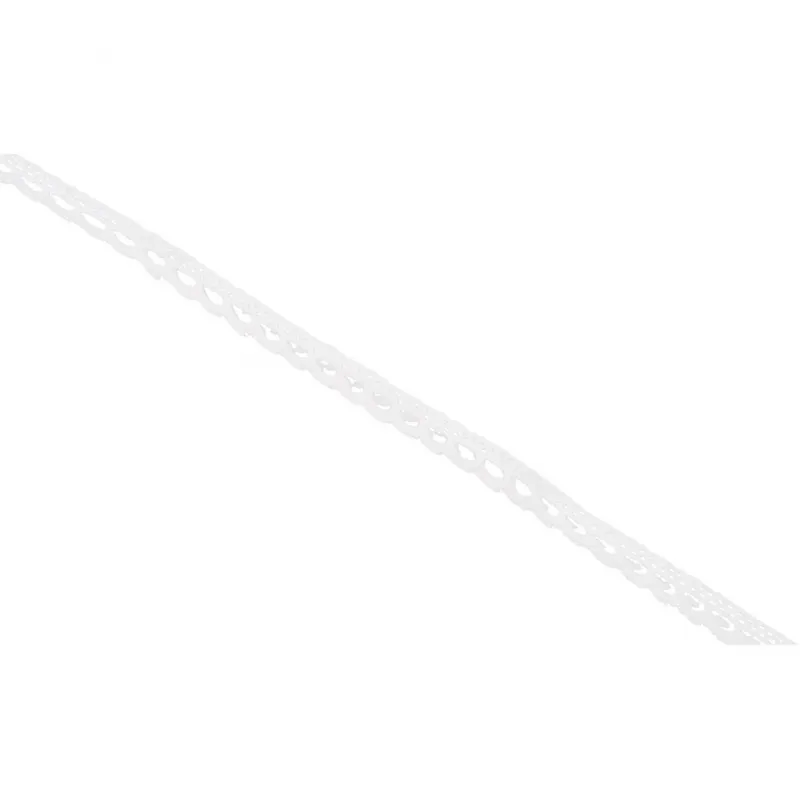 Häkelborte , B 10 mm, Weiß, 10 m/ 1 Rolle