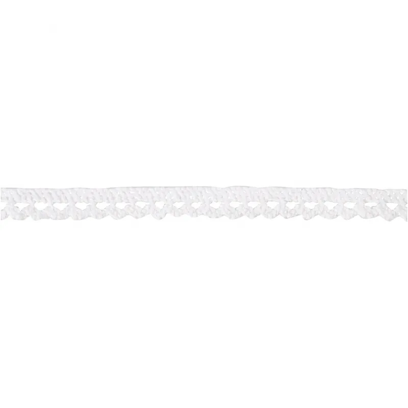Häkelborte , B 10 mm, Weiß, 10 m/ 1 Rolle